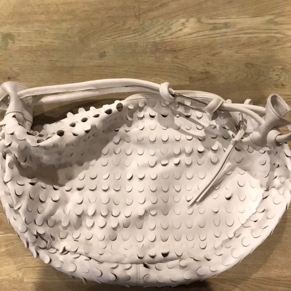 White leather purse